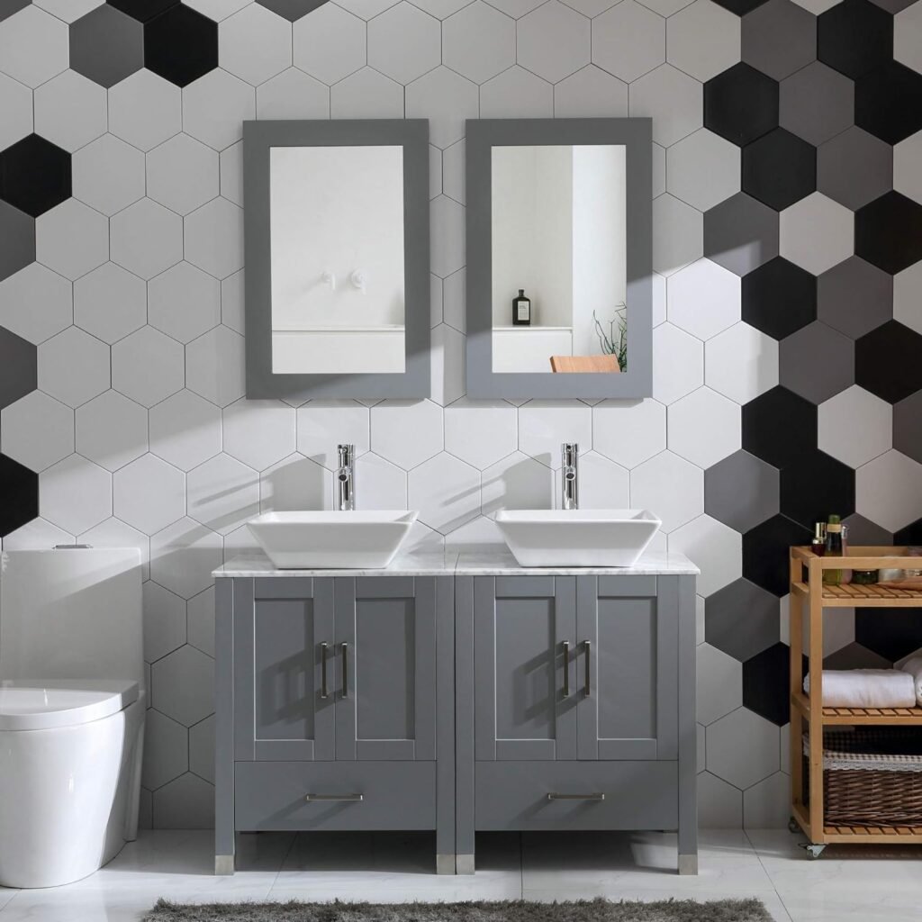 HOMECARE 48-inch Double Sink Bathroom Vanity Cabinet Combo