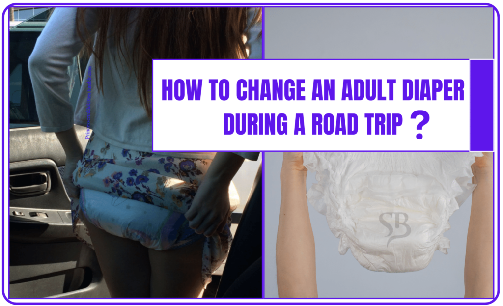 Changing an adult diaper during a road trip