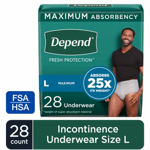 Image of Depend Fresh Protection Adult Incontinence Underwear for Men 
